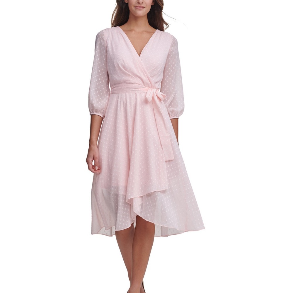 TOMMY HILFIGER
Dotted Chiffon Surplice Dress